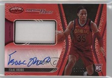 2020-21 Certified Freshman Fabric Signatures Red /99 Isaac Okoro #OKO Auto 09r5