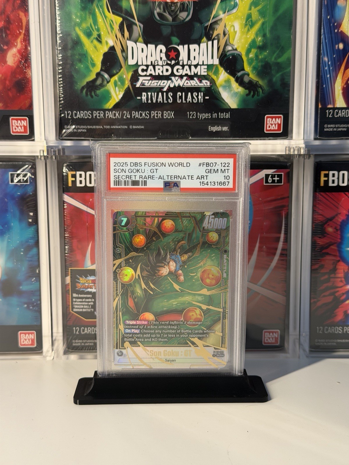 Bandai PSA 10 Dragon Ball Super Fusion World Son Goku: GT FB07-122 SCR Alt Art