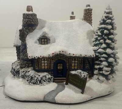 #ad Hawthorne Village Thomas Kinkade Stonehearth Restaurant 2001 No Light Christmas $21.99