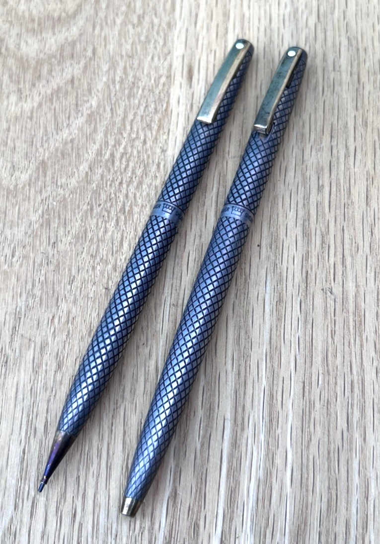 Vintage Sheaffer Imperial Sterling Silver Pen & Pencil Set Diamond