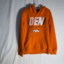 Denver Broncos Size S Youth Hoodie Orange NFL Team Apparel Officially Licensed
