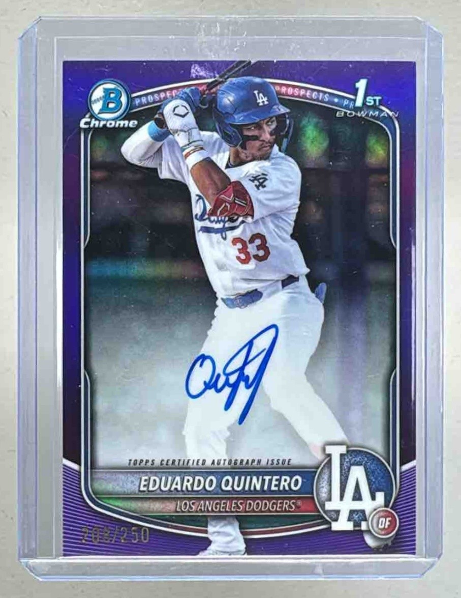 Eduardo Quintero 2025 Bowman Chrome #CPA-EQ Purple Refractor Auto 1st RC 208/250