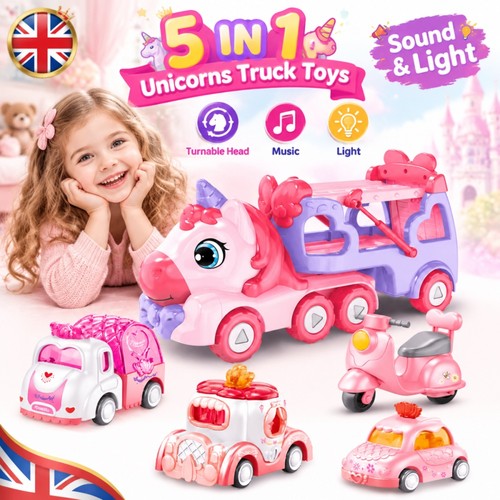 Toys for 1 2 3 Year Old Girl, Unicorn Toys Girl Car Toddler Girl Toys 5 IN 1 NEW