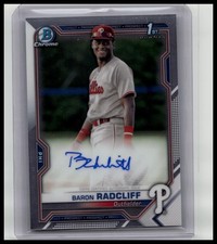 2021 Bowman Chrome #CPA-BRA Baron Radcliff Prospect Autographs