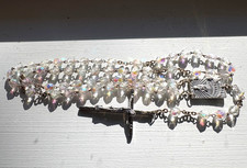 Rosary Aurora Borealis Faceted Crystal Beads Relic Catholic Religious Italy INRI