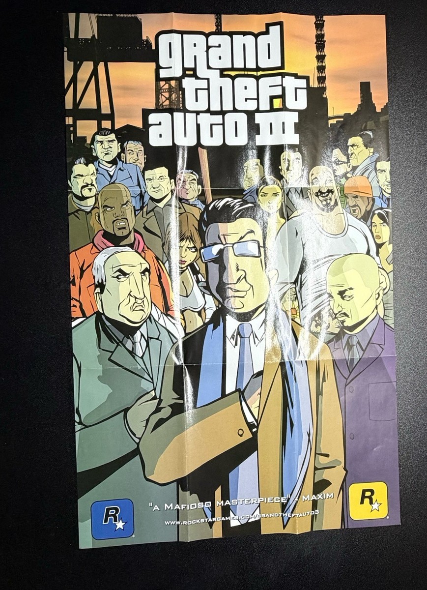 Grand Theft Auto III Poster / Map Good Condition Rockstar Games | eBay