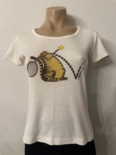 Vintage 1980 B Kliban Cat Playing Tennis T Shirt Women  s  L  M