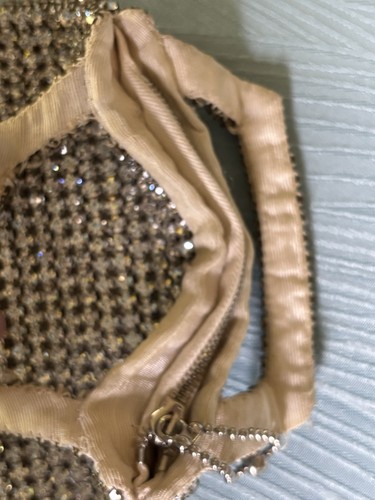 Piccola borsa cecoslovacca con strass tono argento made in c1930-40 - Foto 8 di 8