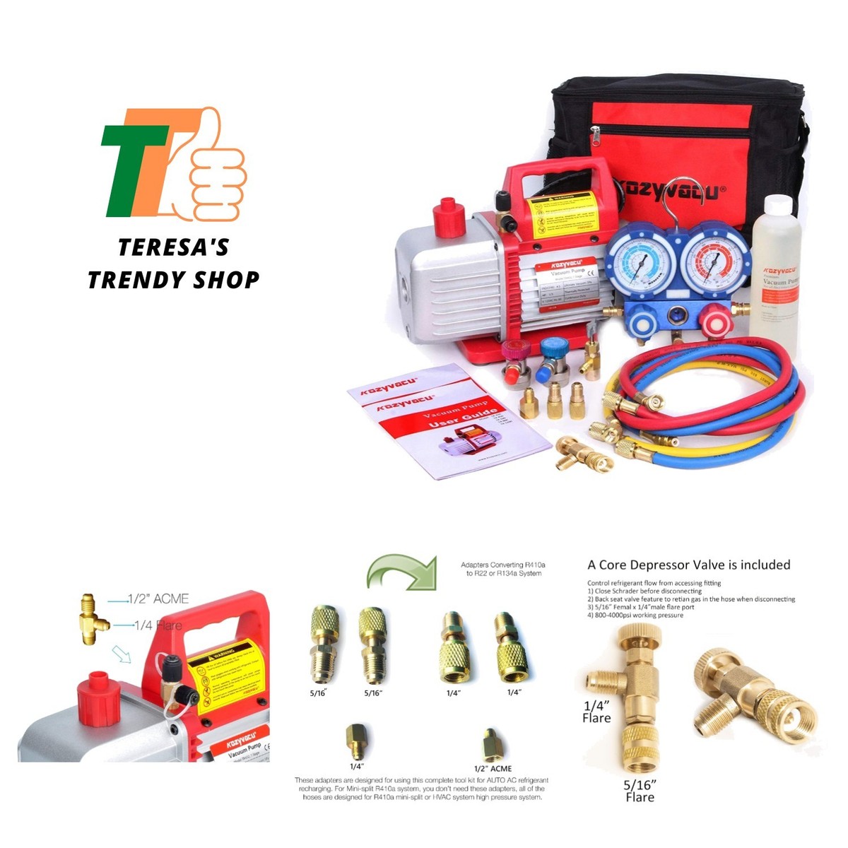 Mini Split/HVAC/AUTO AC Repair Complete Tool Kit Includes