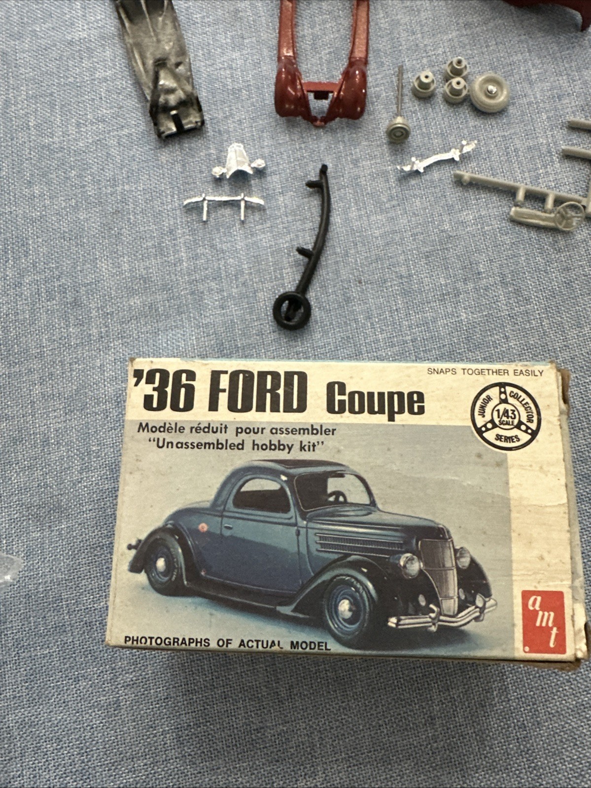 Vintage AMT ‘36 Ford Coupe, 1/43, Partially Assembled