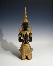 Thailändischer Tempelwächter Thepphanom Bronze 47 cm Gebetshaltung Sammlungstück