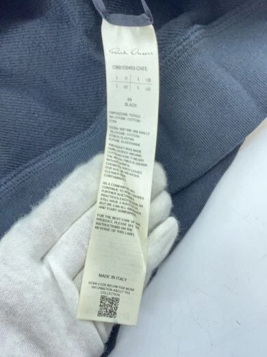 Rick Owens Felpa L Cotone BLK CM01D0462 CHFE