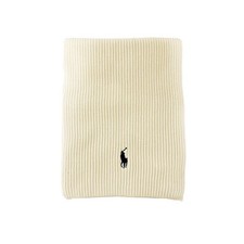 Polo Ralph Lauren Classic Ribbed Scarf with Pony Embroidery Cream 150391968