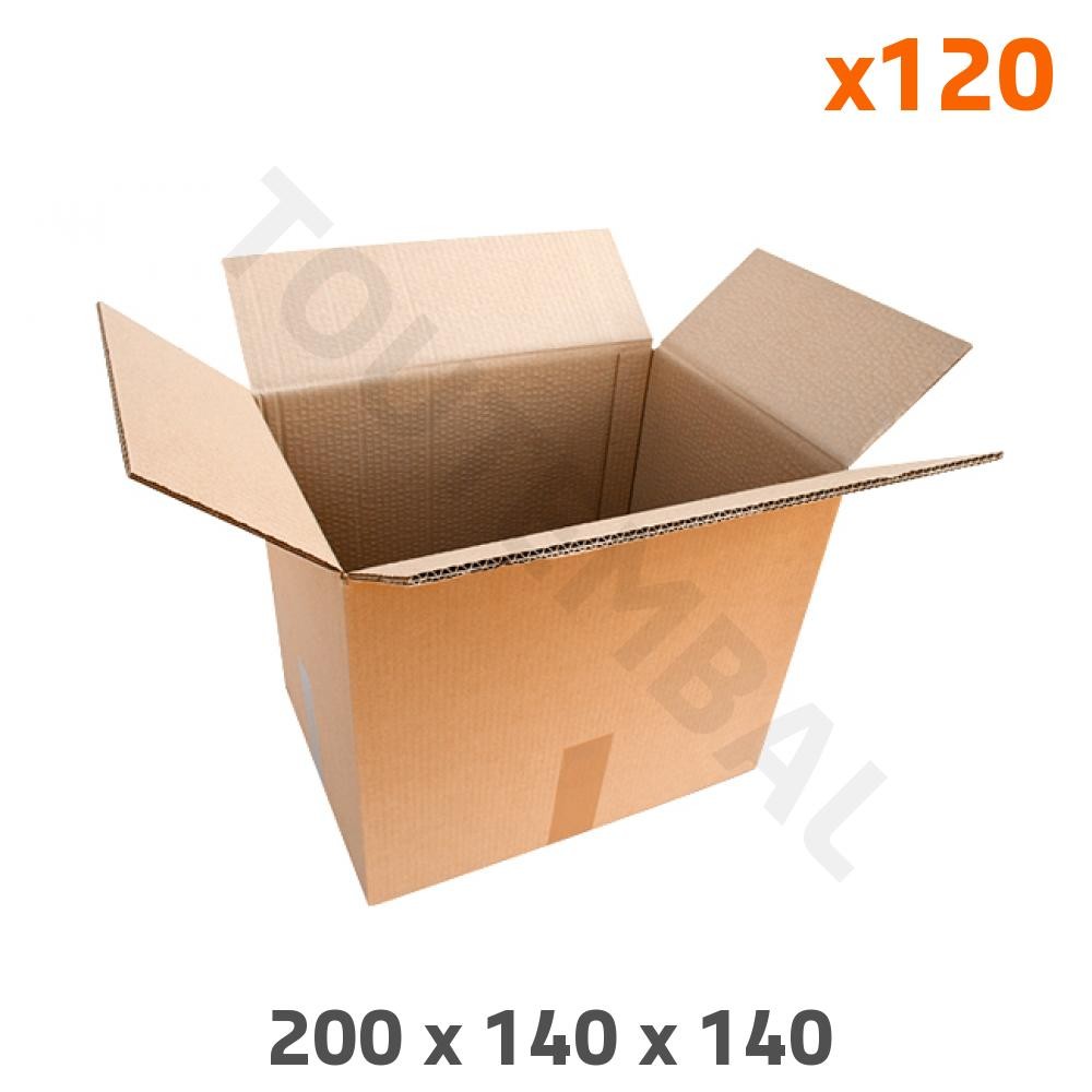 Carton double cannelure rigide 200x140x140 mm haute résistance à l'écrasement