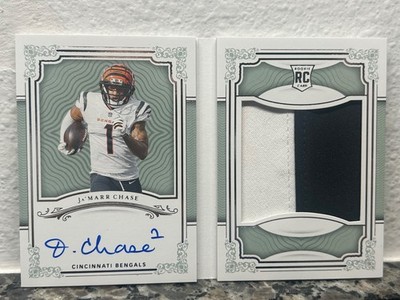 JA'MARR CHASE 2021 NATIONAL TREASURES FIRST EDITION BOOKLET RPA AUTO /99 SSP RC