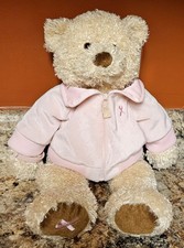 15" GUND 2005 Breast Cancer Teddy Bear Plush Pink Velour Zip Jacket w/ TAGS