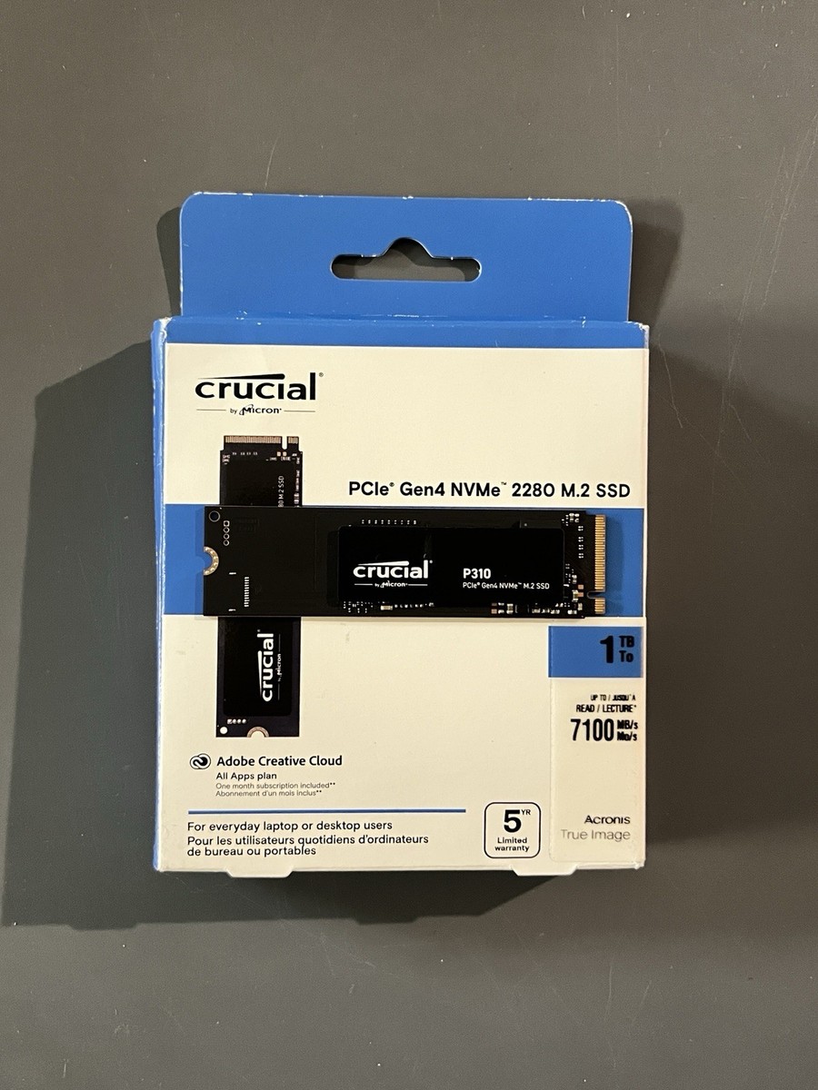 Crucial P310 1TB PCIe Gen4 2230 NVMe M.2 SSD - Up to 7,100 MB/s