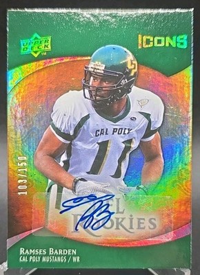 2009 Upper Deck Icons NFL Rookies Auto /150 Ramses Barden #118 RC Mustangs