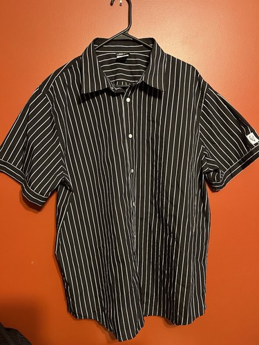 KFC Make The Colonel Proud Shirt XL Pinstripe Kentucky Fried Chicken Button Up