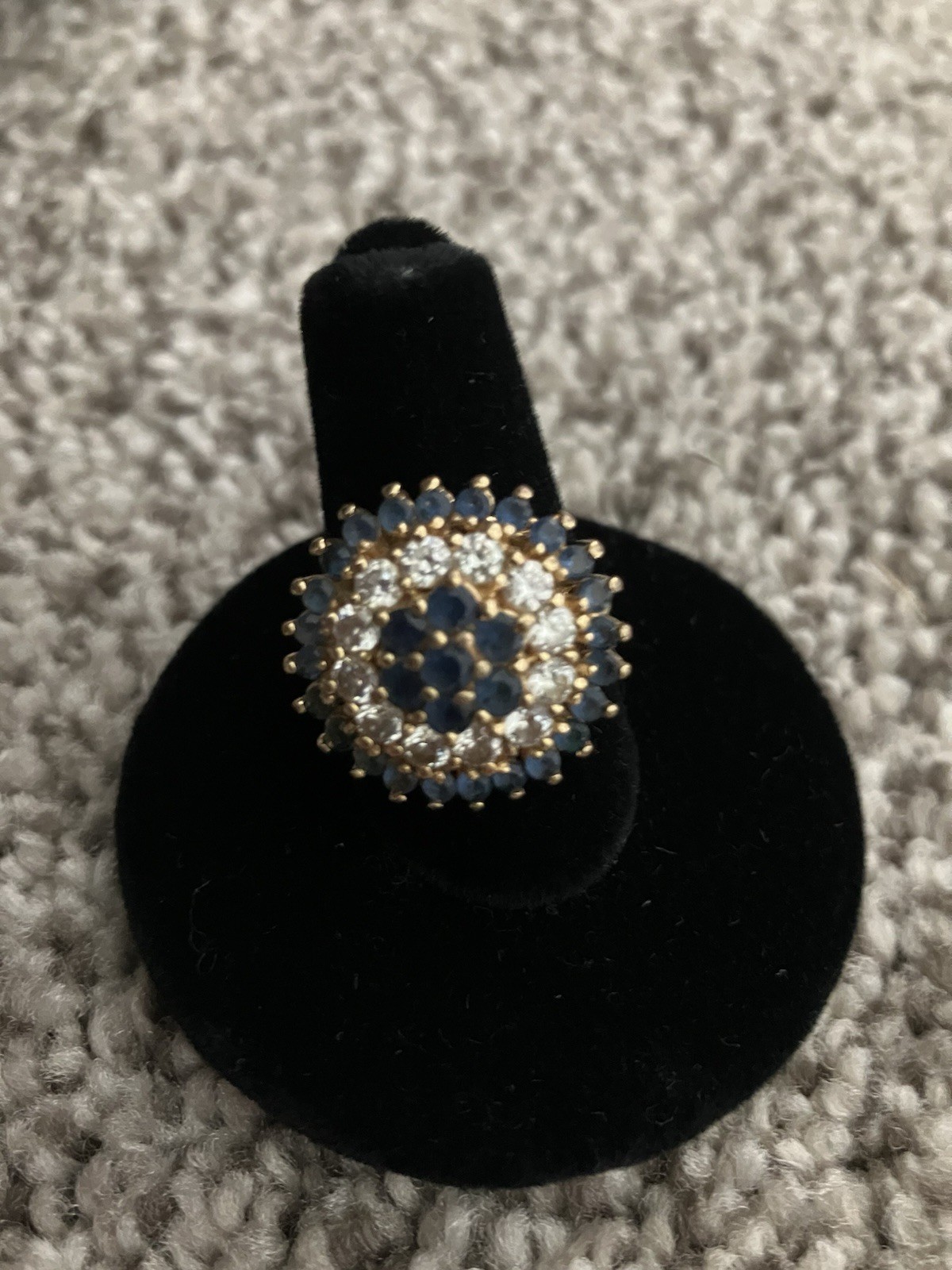 Camrose & Kross JBK Jacqueline Kennedy Vermeil Simulated Blue Sapphire Ring Sz 6