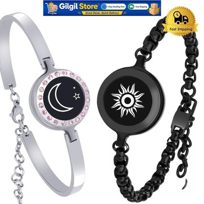 Adjustable Smart Couples Bracelets - SOS Messaging & Love Signaling in Black