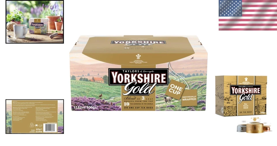 Yorkshire Gold Premium Black Tea - 200 Individually Wrapped Bags for Freshness - Image 2 of 4