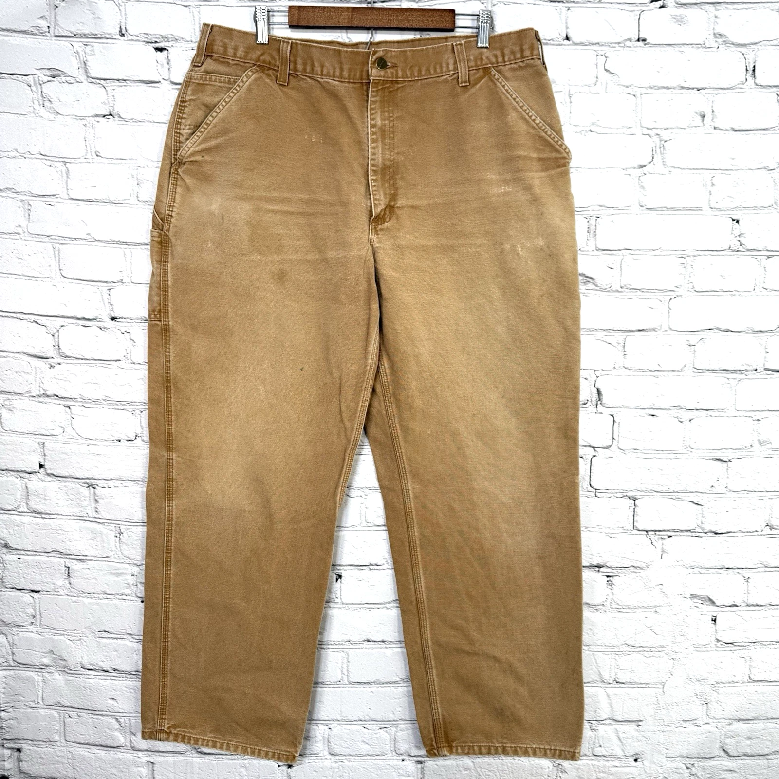 Carhartt Mens Washed Duck Work Pants 38x30 Original Dungaree Fit B11-BRN 2016 *B