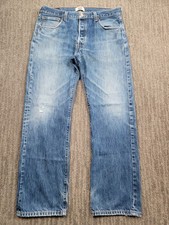 Levi's 501 Denim Jeans Button Fly Faded Distressed Vintage Men's 36W 32L
