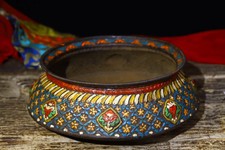 Bronze Painted eight treasures Buddha sound Bowl offering Bowl prayer Bowl