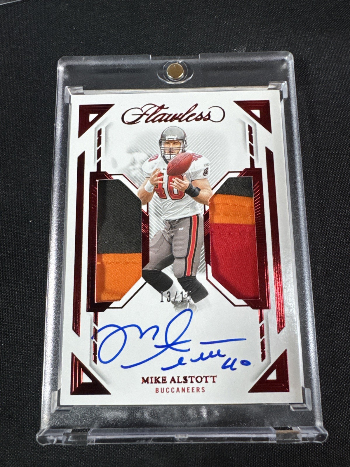 Panini 2023 Flawless Mike Alstott Dual Patch Auto #DPA-MAL Buccaneers /15 view 1