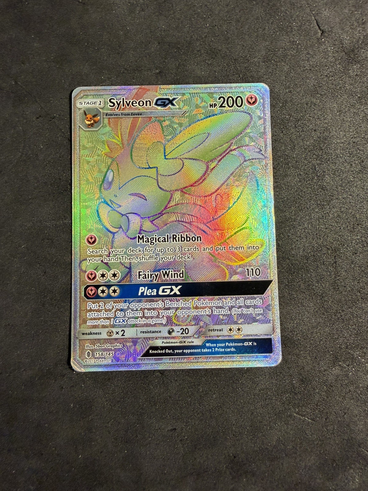 Pokemon TCG Sylveon GX Secret Rare Guardians Rising 158/145