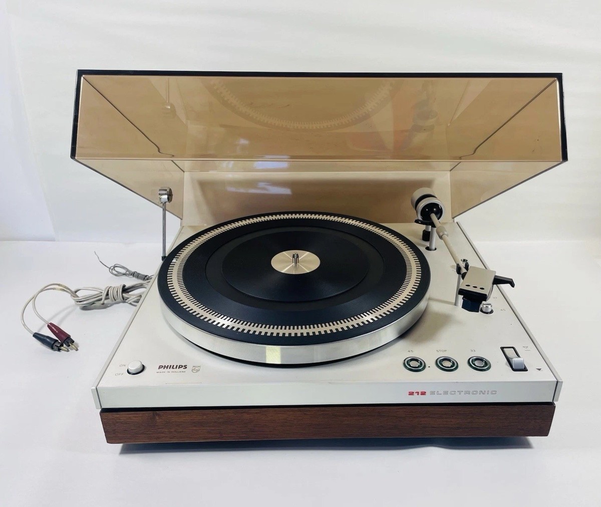 Vintage Philips 212 Electronic Turntable Record Player For Parts
