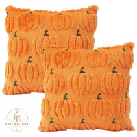Kissenbezug 45X45 Cm Orange KüRbisse PlüSch Herbstdeko FüR Halloween