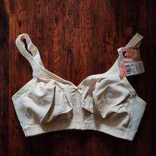 Vintage Carnival Full Figure Fashion Bra 34D Beige Wire Free Deadstock NWT