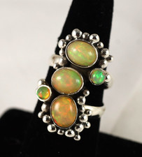 Ethiopian Opal .925 Sterling Silver Ring Size 7.5