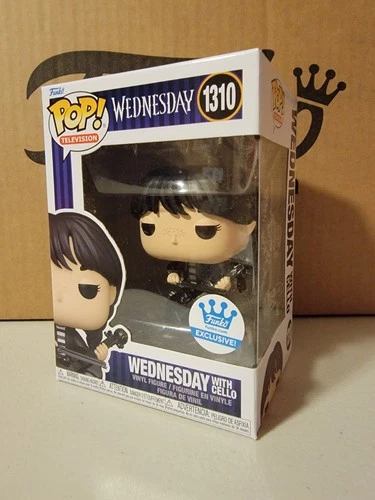 Funko Pop Television #1310 Wednesday w/ Cello Funko Shop Exclusive *NEW* DEFECT