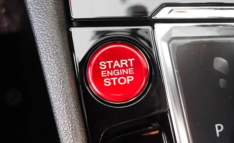 Pegatina de anillo interruptor de arranque con un solo clic rojo brillante para Volkswagen Beetle 2009-2021 Foto 4 de 4