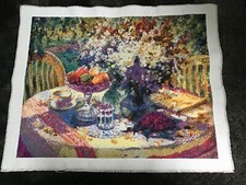 Embroidered Wall Art Embroidery Fruits and Flowers Textile Handmade cross stitch