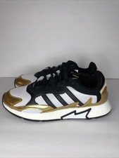 adidas Trec Run J Size 5 Black White Gold Running EG5664 Retail for sale  online | eBay