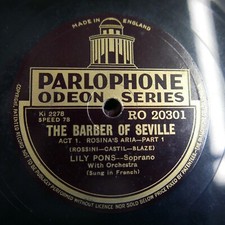 78 rpm LILY PONS rosinas aria , barber of seville RO 20301