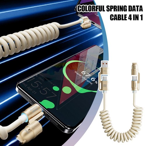 240W 4-in-1 Multi Fast Charging Cable Cord USB TYPE C E5N2 - Zdjęcie 5 z 10
