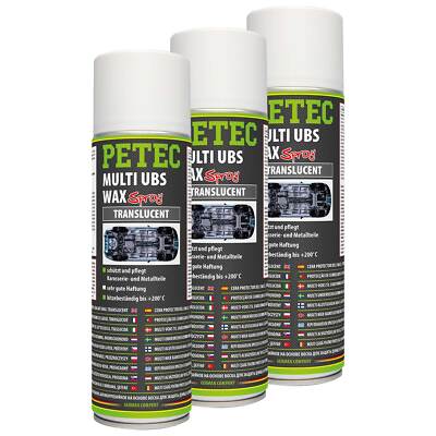 Unterbodenschutz Spray Multi UBS Wax Schutz Transparent PETEC 73450 3 X 500 ml
