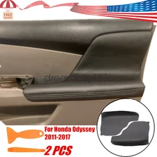 Fit For Honda Odyssey 2011-2017 Door Armrest Replacement Cover Leather Black 2Pc