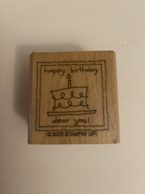 Stampin Up! Happy Birthday Dear You Wood Mounted Rubber Stamp RS23