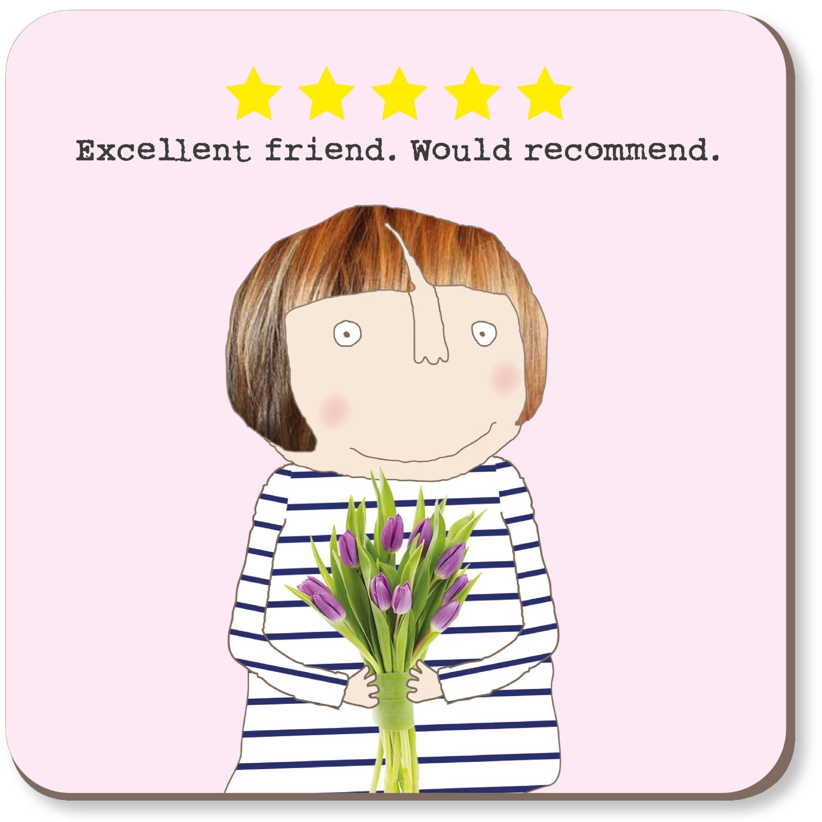 Coaster Friend Five Star Cork Backed - 10 x 10 cm Rosie Made A Thing