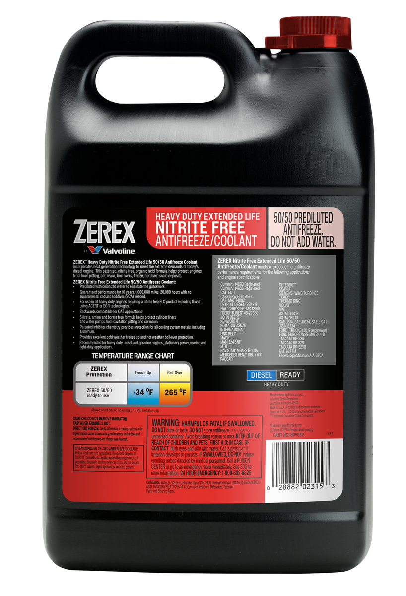 Zerex Heavy Duty Nitrite Free Extended Life Red 50/50 Prediluted