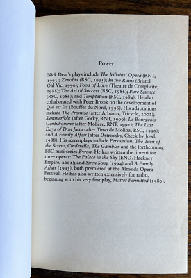 Power by Nick Dear ( 2003 : TPB ) | eBay