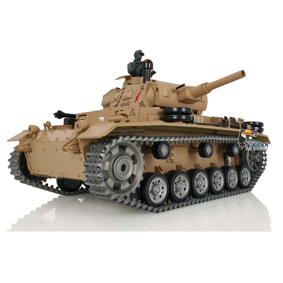 1/16 Henglong 3849 Customized Panzer III H 7.0 RC Tank Metal Wheels Tracks RTR - Image 3 of 4