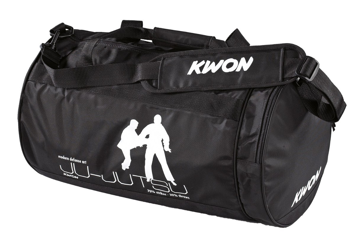 Sac De Sport Kwon Ju-Jutsu – Petit Modèle 48x24 Cm, Fourre-tout Noir Pour Arts Martiaux