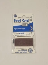 100% NYLON Cord Griffin Beading Stringing Thread Brown No. 8